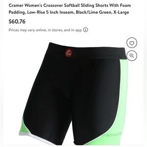 Cramer - NWT - Crossover Sliding Shorts with Foam Padding